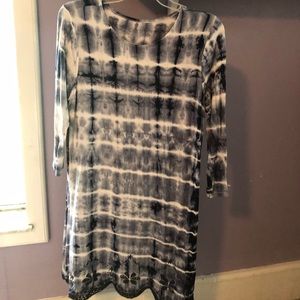 Blue tie dye tunic dress